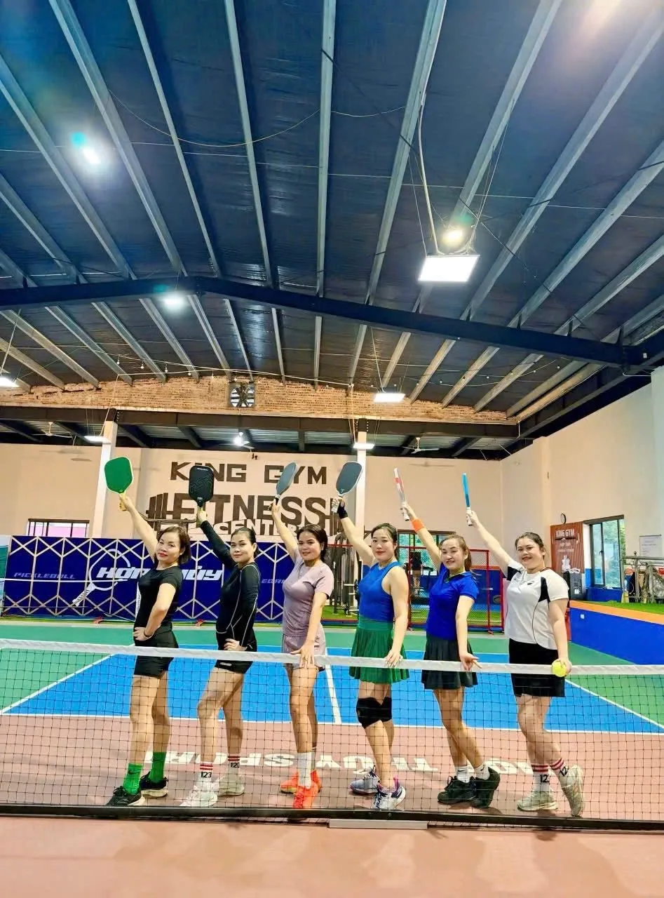 Mặt sân Pickleball thực tế tại tầng 3 Hợp Thủy Mai Châu