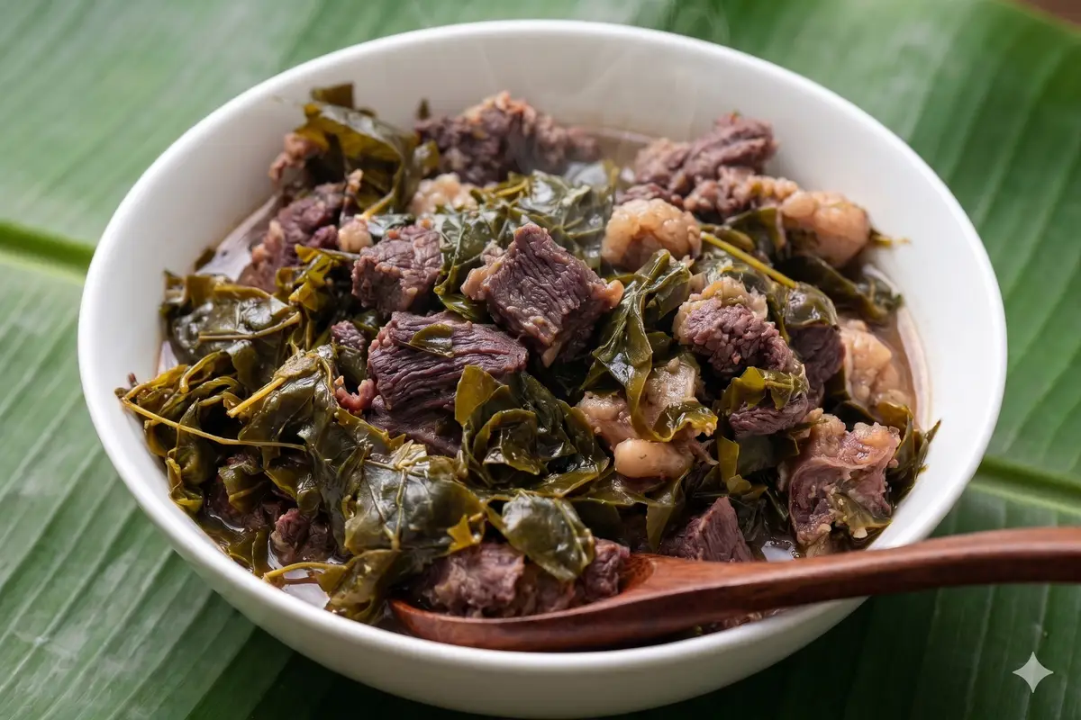 Buffalo meat with La Lom leaves