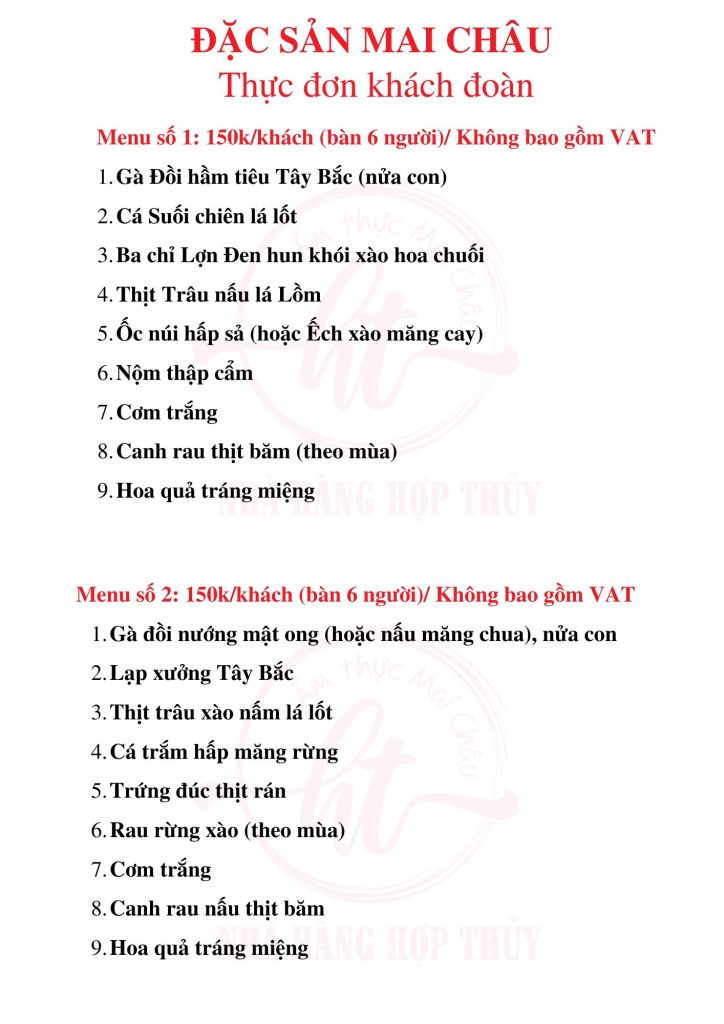 2026. Menu khach doan 1