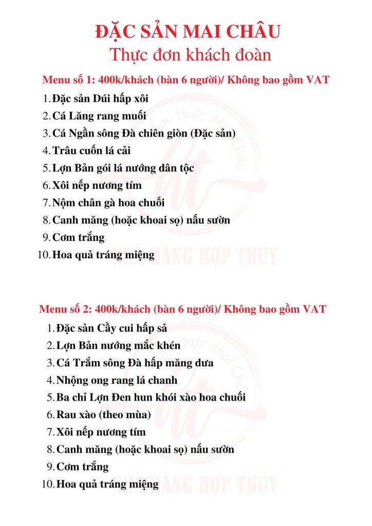 2026. Menu khach doan 5
